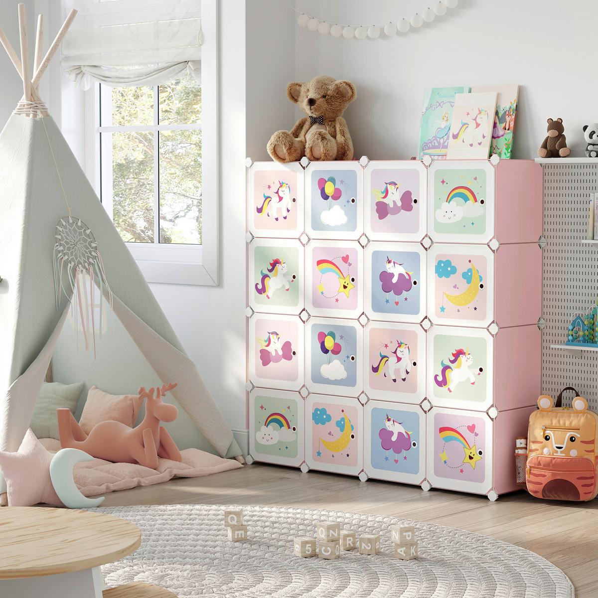 Plastic Cube Storage Rosa B: 123 cm - Pink/Rosa, MODERN, Kunststoff/Metall (123/123/31cm) - MID.YOU