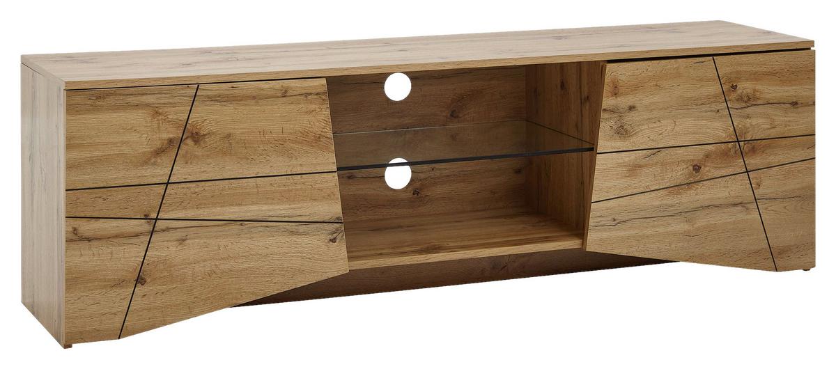 Lowboard Wohnling B: 160 cm Braun - Braun, MODERN, Glas/Holzwerkstoff (160/50/40cm) - MID.YOU