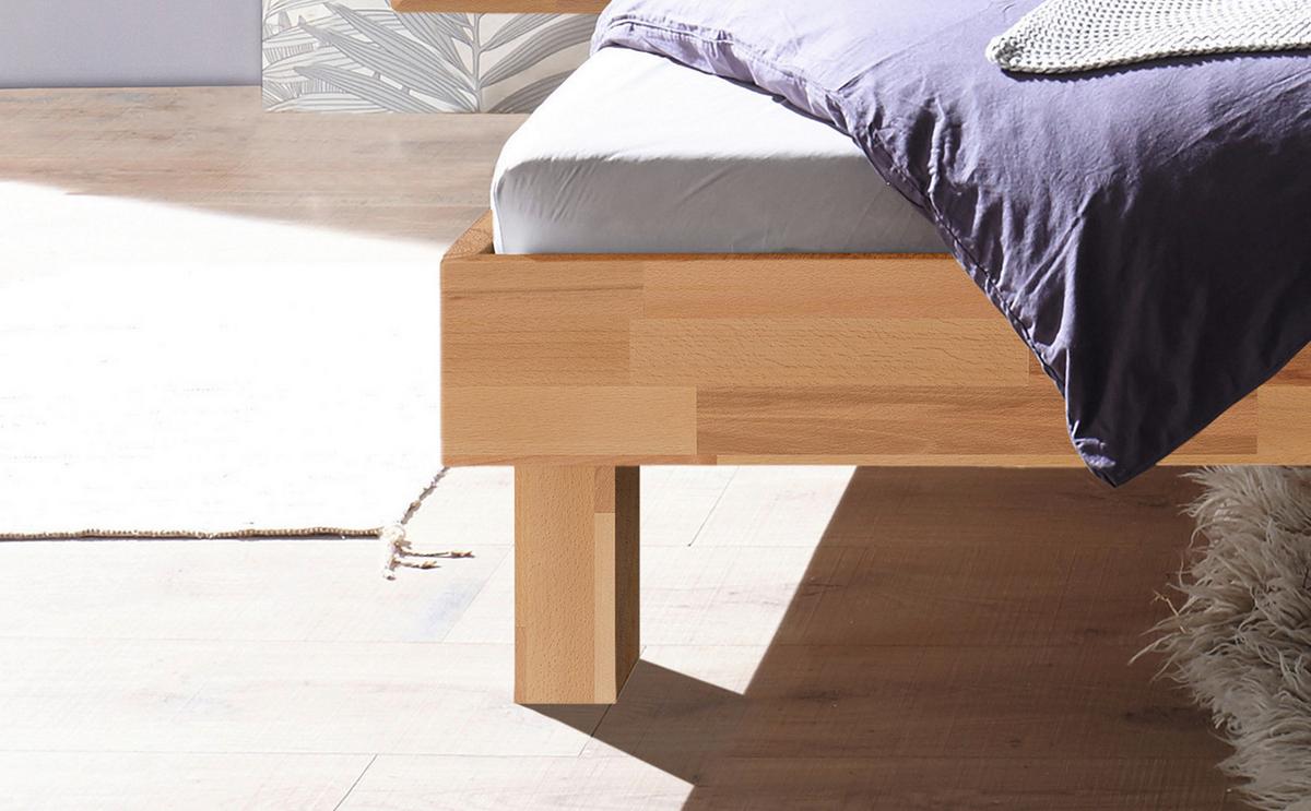 Bett Prato Mit Kopfteil Mit 2 Paneele 160x200 Cm - Buchefarben/Kernbuche, Natur, Holz (160/200cm) - Hasena