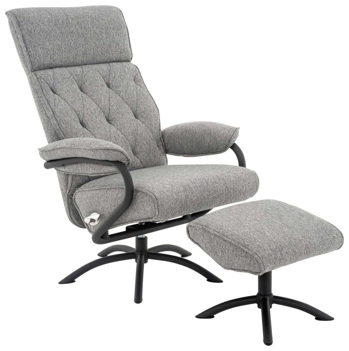 Relaxsesselset Tina - Schwarz/Grau, MODERN, Textil (77,5/107/85cm) - MID.YOU