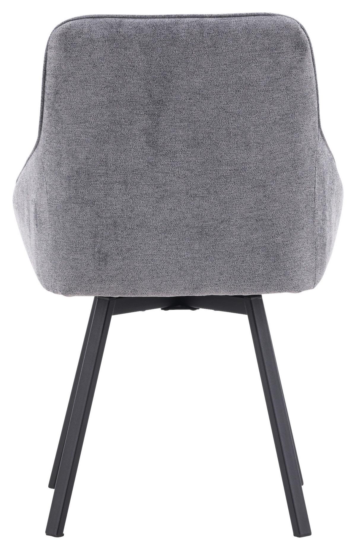 Stuhl-set Rosie Dunkelgrau/schwarz B: 55 Cm - Dunkelgrau/Schwarz, Design, Textil/Metall (55/88/60cm) - Livetastic