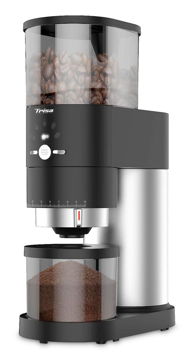 Kaffeemühle Perfect Coffee Grinder Schwarz/Silber - Edelstahlfarben/Schwarz, MODERN, Kunststoff (23/11,5/34cm) - Trisa Electronics