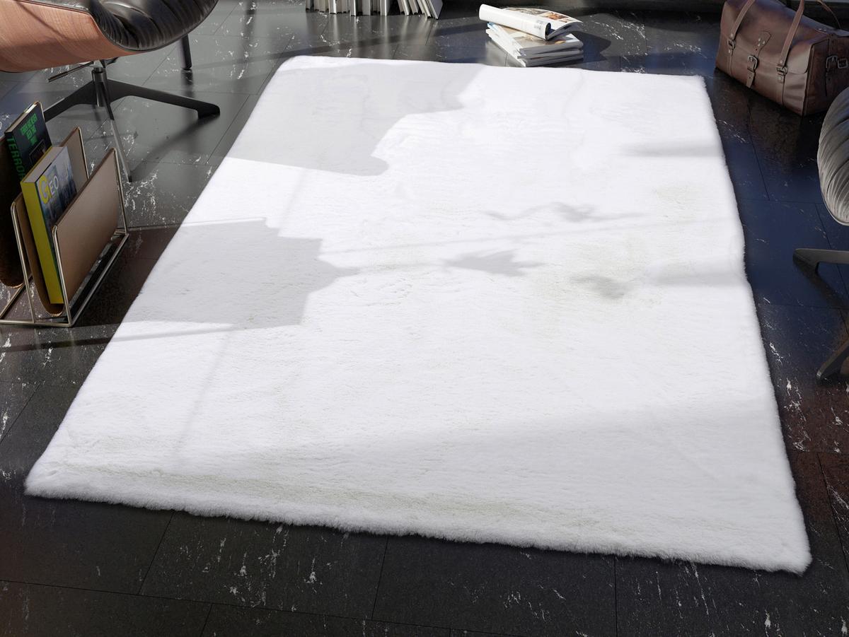 Hochflorteppich Silky Haven - Creme/Weiß, Basics, Textil (80/150cm)