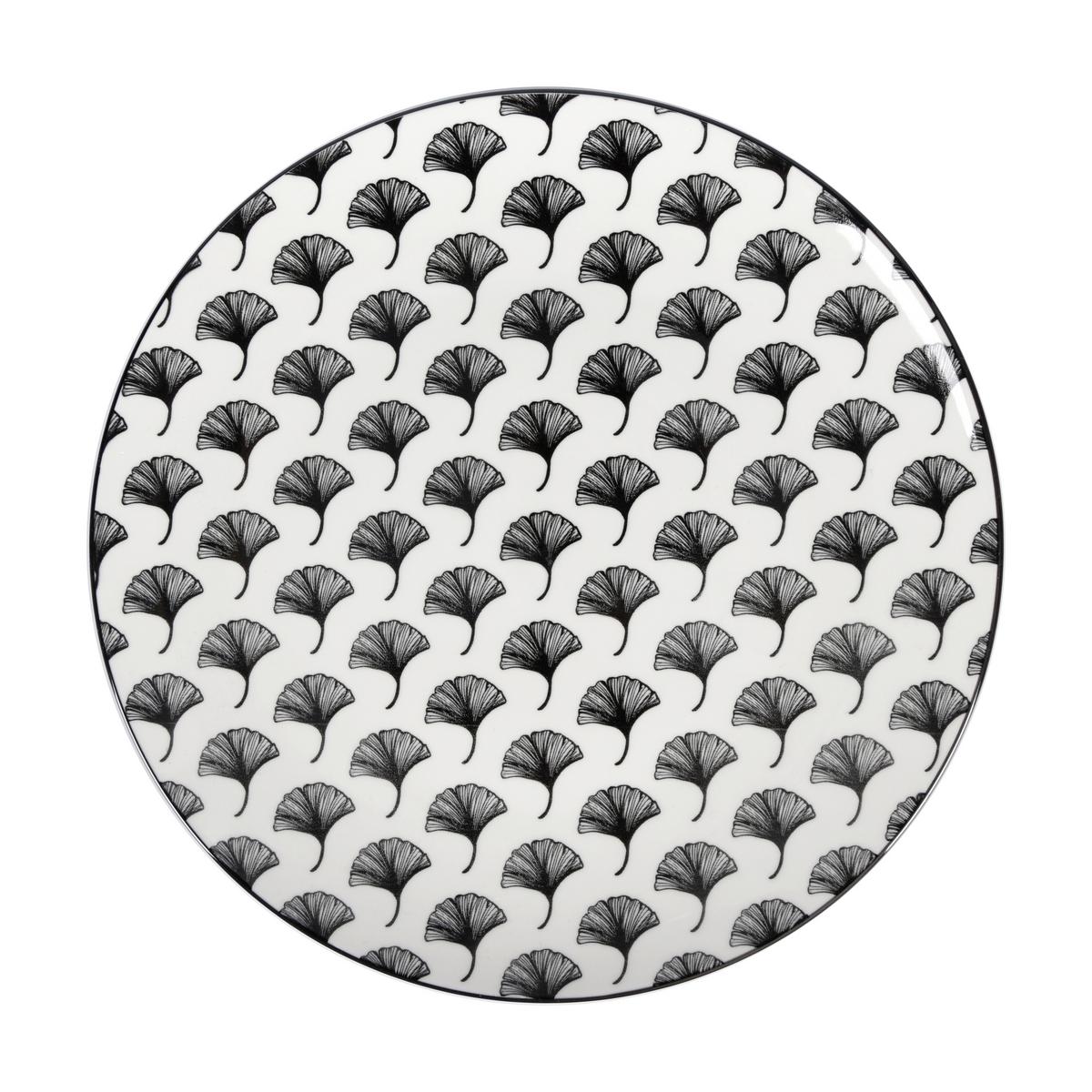 Mělký talíř Shiva, Ø: 27cm - bílá/černá, Lifestyle, keramika (27/2,5cm) - Mömax