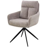 Armlehnstuhl Mahir Taupe Gepolstert - Taupe/Schwarz, KONVENTIONELL, Holz/Textil (59/91/61,5cm) - Livetastic