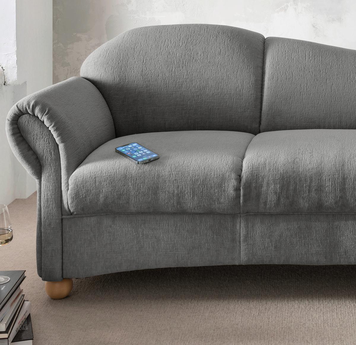 Ottomane Torello Graubraun B: 86cm - Wildeiche/Graubraun, KONVENTIONELL, Textil (86/84/190cm) - Livetastic