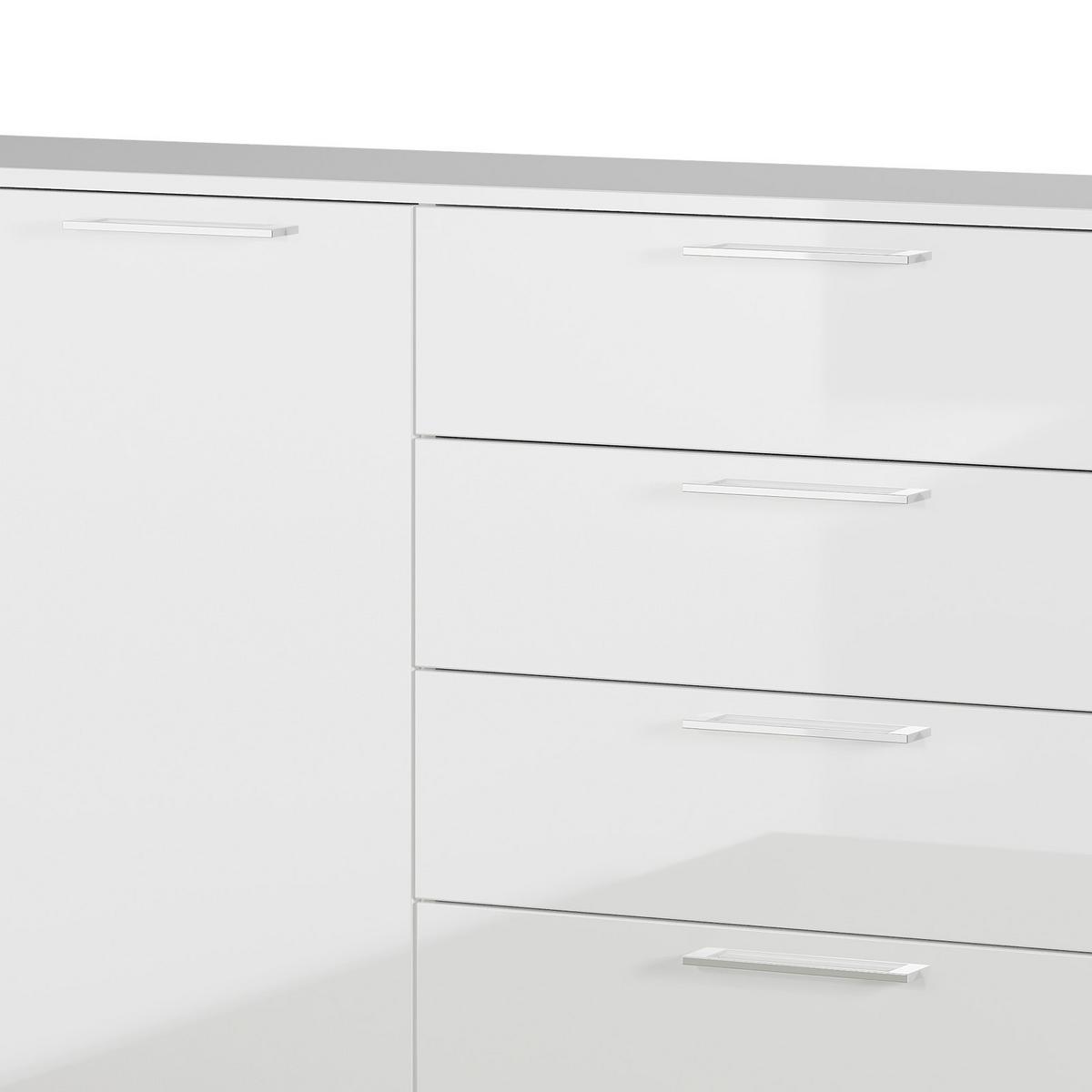 Kommode Gw-Sunnyvale Weiß B: 135cm - Schwarz/Weiß, MODERN, Holzwerkstoff (135/107/40cm) - Germania