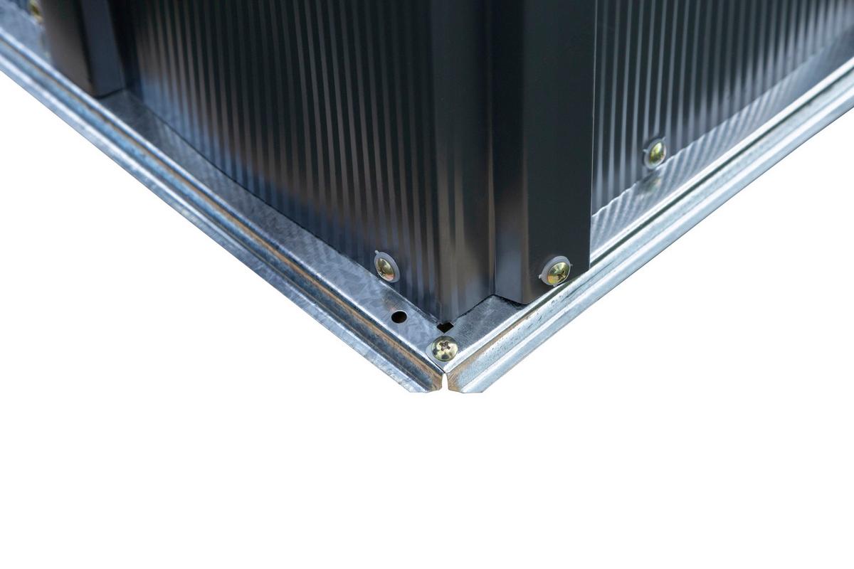 Gerätehaus Mit Satteldach 151x198x122 cm - Grau, Basics, Metall (151/198/122cm)