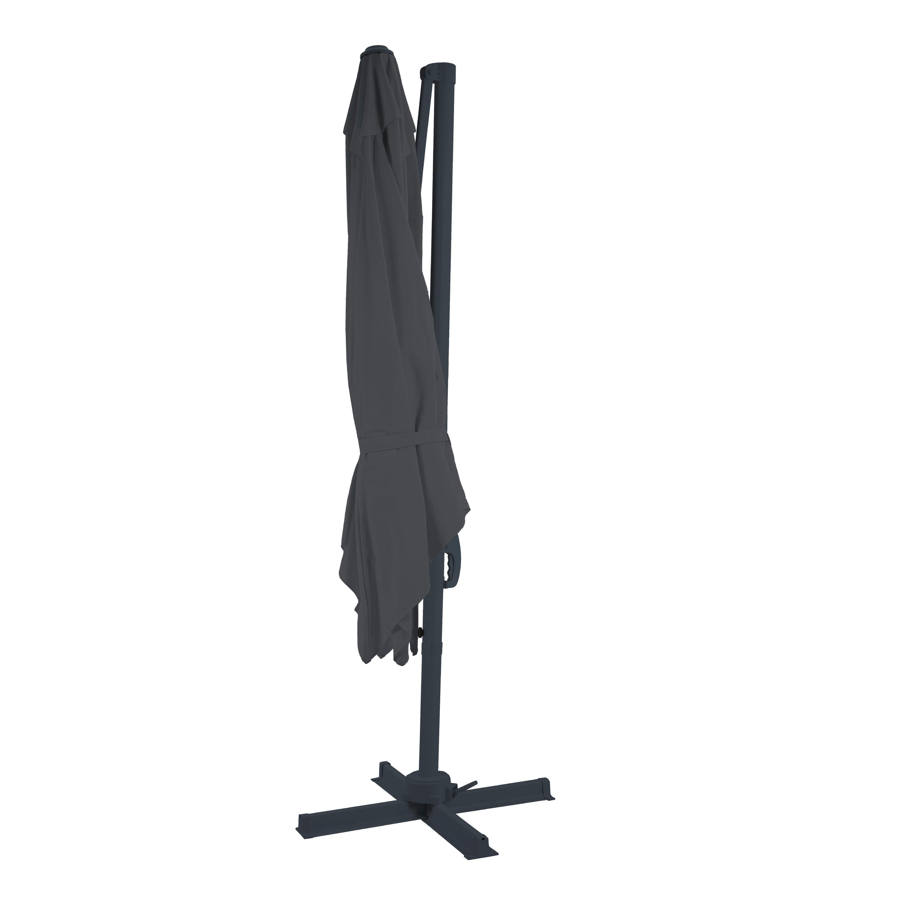 Ampelschirm Grau/Anthrazit DM: 300 H:250 - Anthrazit/Grau, MODERN, Textil/Metall (300/250cm)