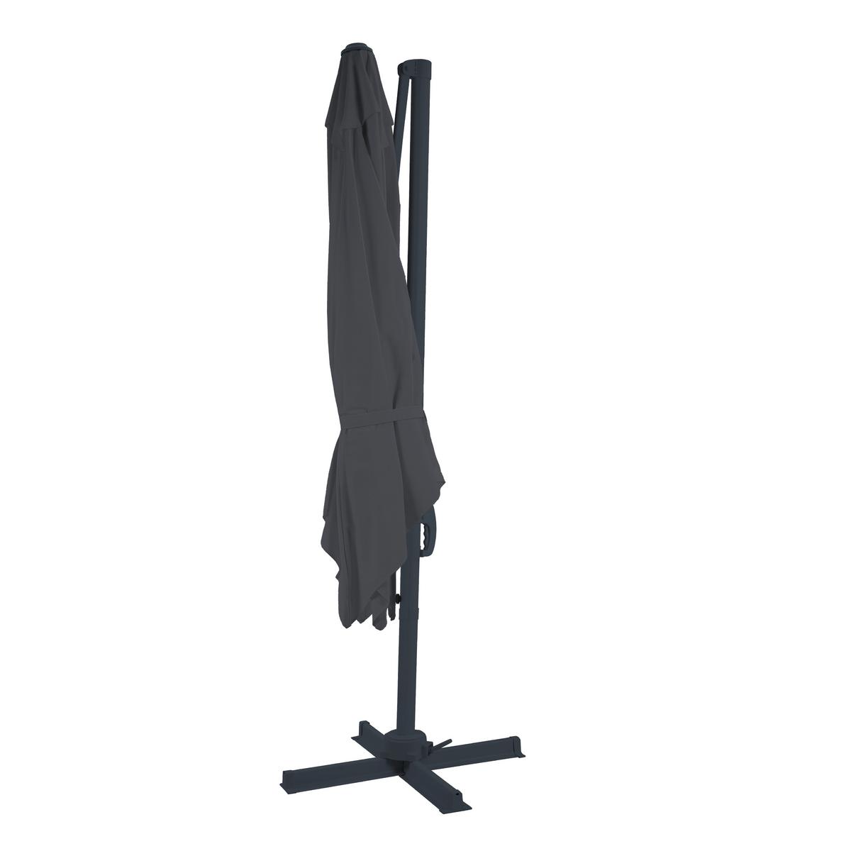 Ampelschirm Grau/Anthrazit DM: 300 H:250 - Anthrazit/Grau, MODERN, Textil/Metall (300/250cm)