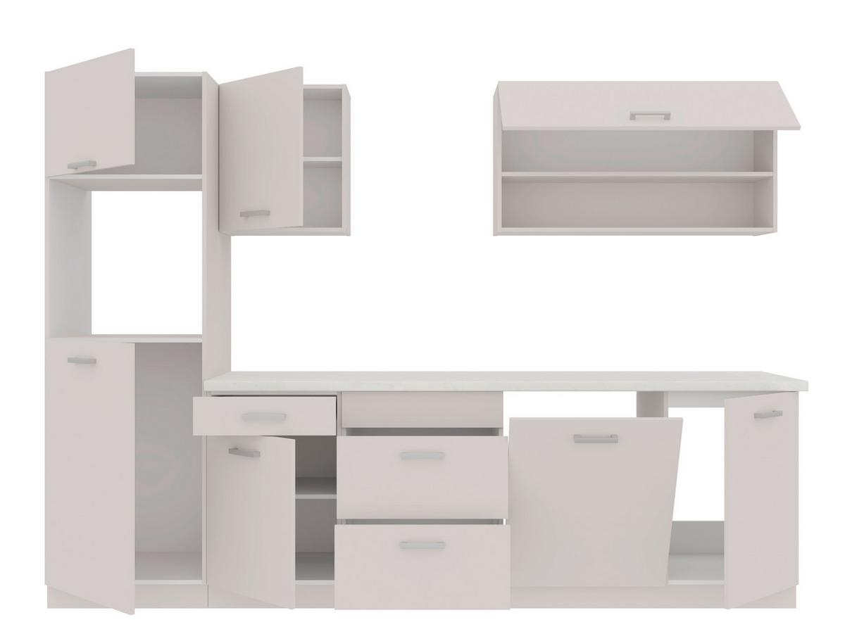 Kuchynský blok CORTINA kašmírový dekor - biela/kašmírová, kompozitné drevo/plast (280/200/60cm)
