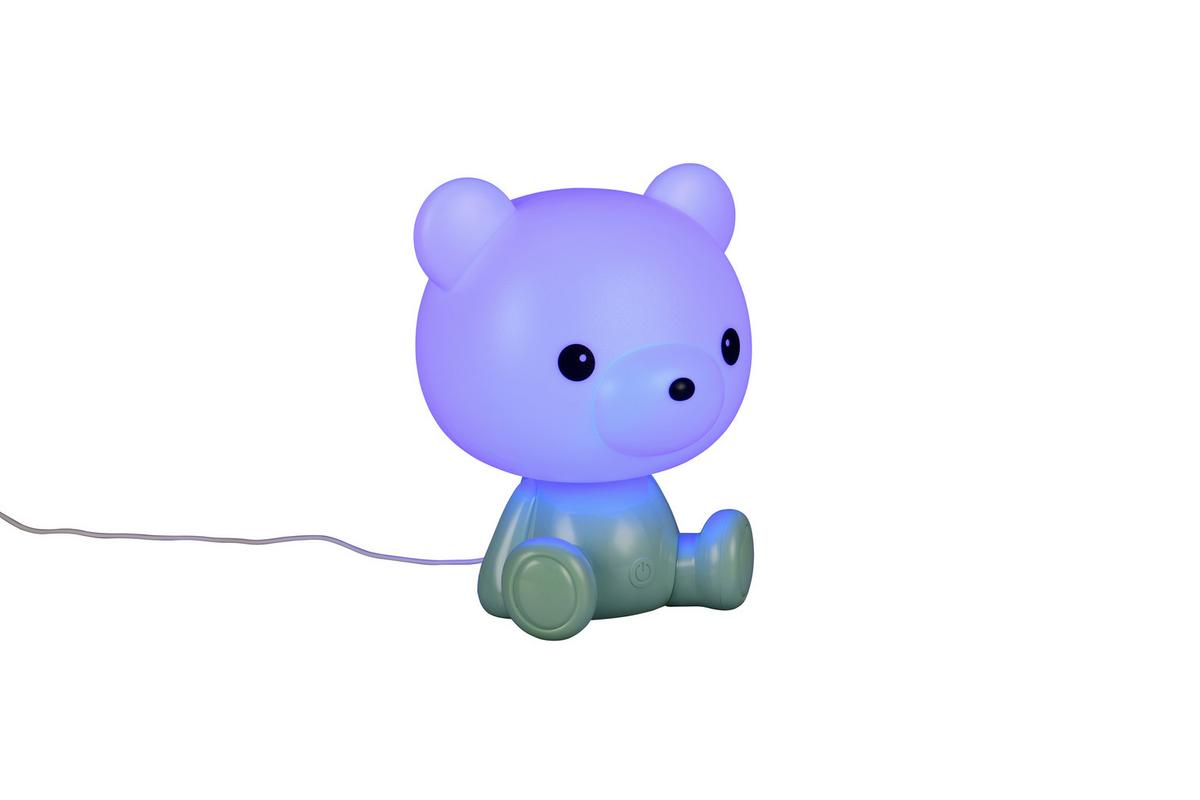 LED-Tischleuchte Cutie Grün Weiß B: 19 cm - Weiß/Grün, LIFESTYLE, Kunststoff (21/19/25,5cm)