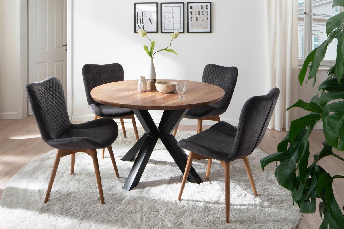 Stuhl Sarander - Eichefarben/Anthrazit, Natur, Holz/Textil (58/88/67cm) - MID.YOU