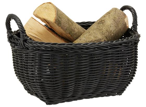 Korb Geo - Schwarz, KONVENTIONELL, Kunststoff (41/30,5/20cm) - Ombra Korb Geo - Schwarz, KONVENTIONELL, Kunststoff (41/30,5/20cm) - Ombra