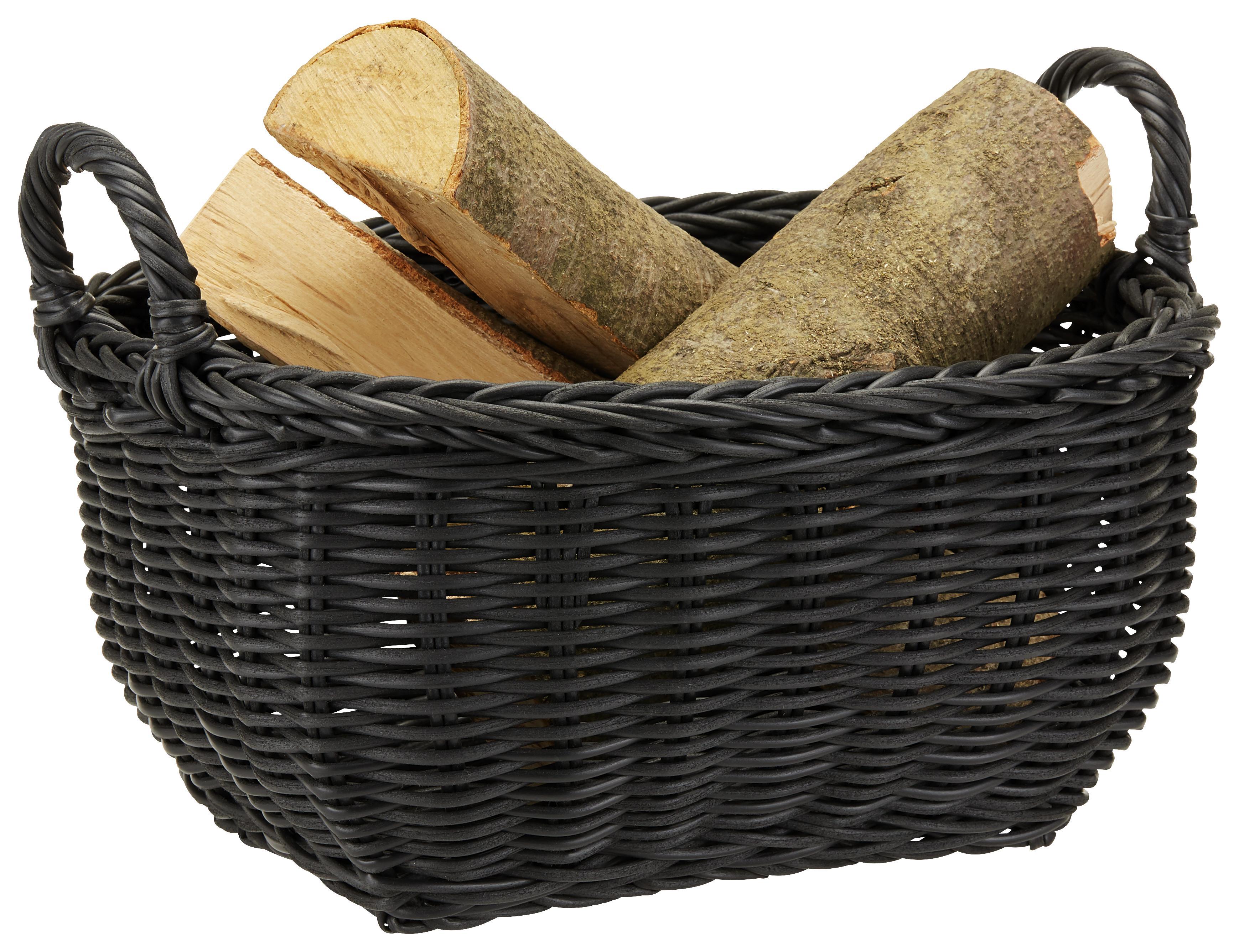 Kosár Geo - Fekete, konvencionális, Műanyag (41/30,5/20cm) - Ombra