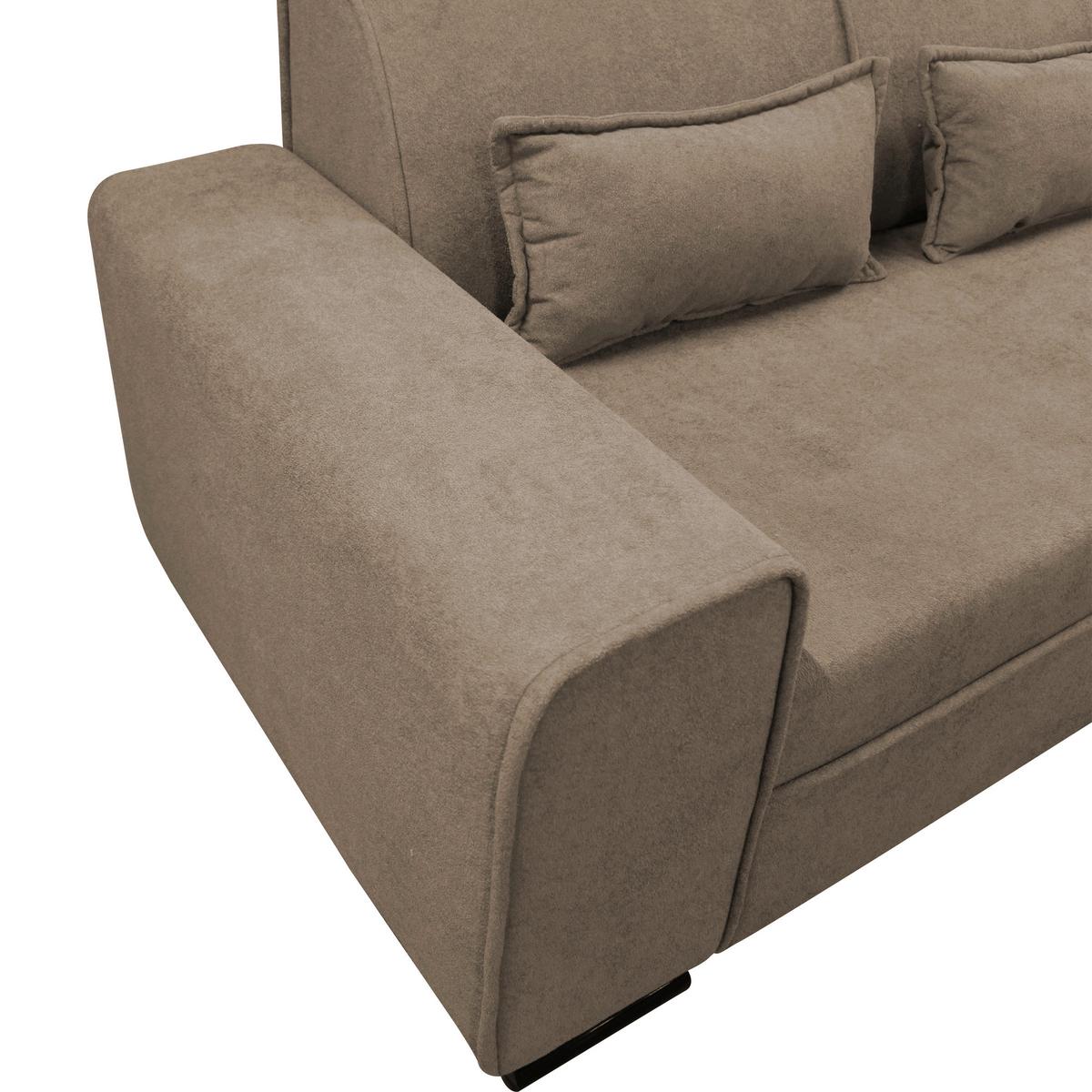 Ecksofa Classic Taupe 270x175 Cm - Taupe/Schwarz, Design, Textil (270/175cm) - MID.YOU