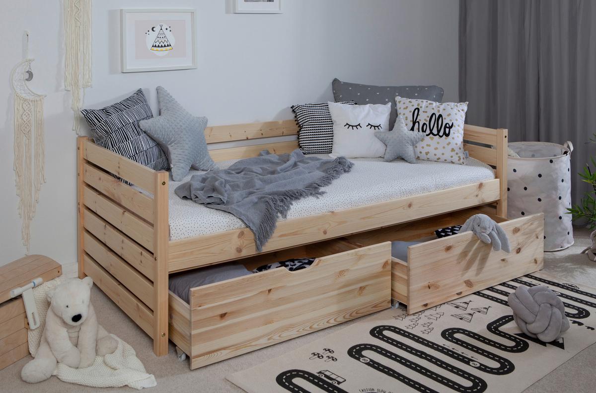 Stauraumbett Naomi - Naturfarben, MODERN, Holz (90/200cm) - MID.YOU