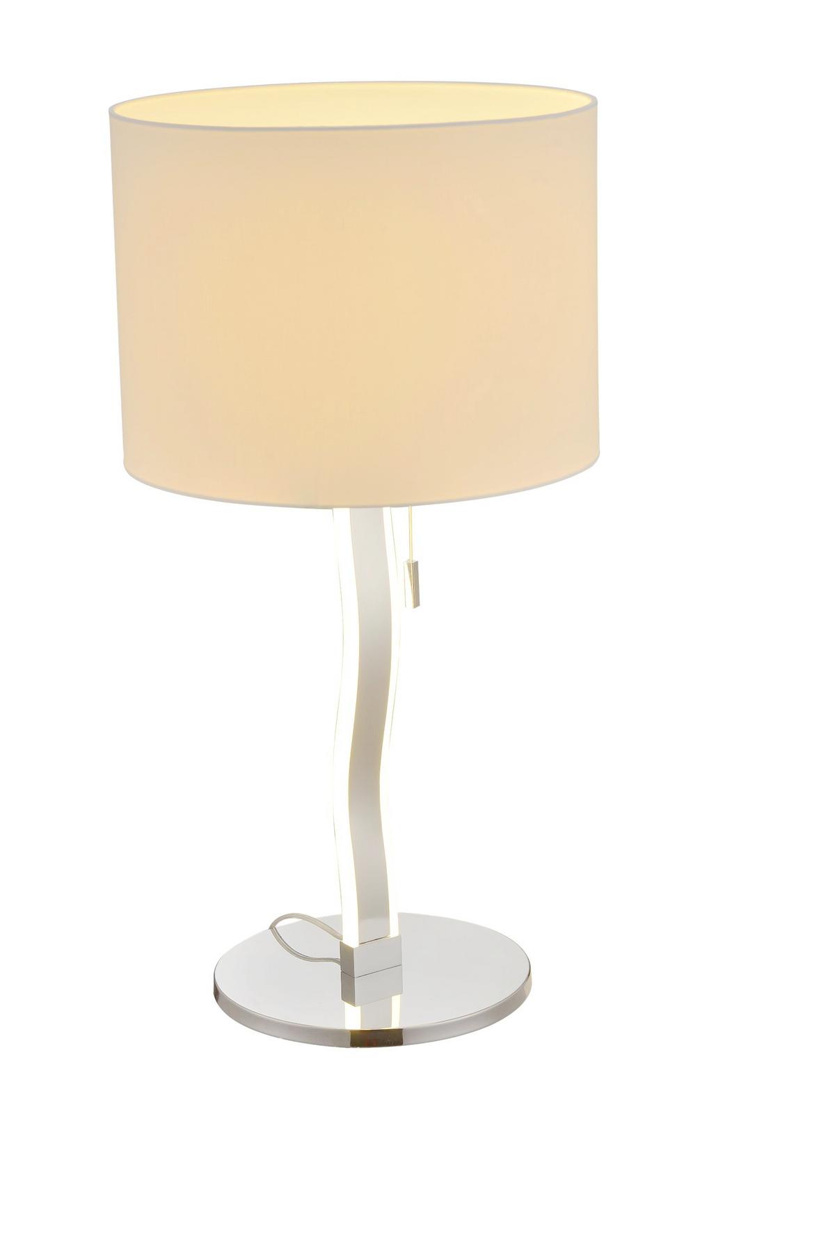 LED-Tischlampe Aurelia Weiß/Chromfarben - Chromfarben/Weiß, Basics, Kunststoff/Metall (35/68cm) - Näve