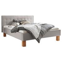 Polsterbett Pronto Mit Gepolstertem Kopfteil 160x200 - Buchefarben/Grau, Design, Holz/Textil (160/200cm) - Hasena