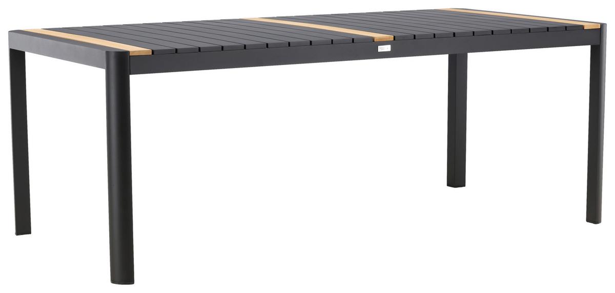 Gartentisch Togo Teakholz/metall L 100 Cm - Schwarz, KONVENTIONELL, Holz/Metall (100/75/200cm) - Gardenson