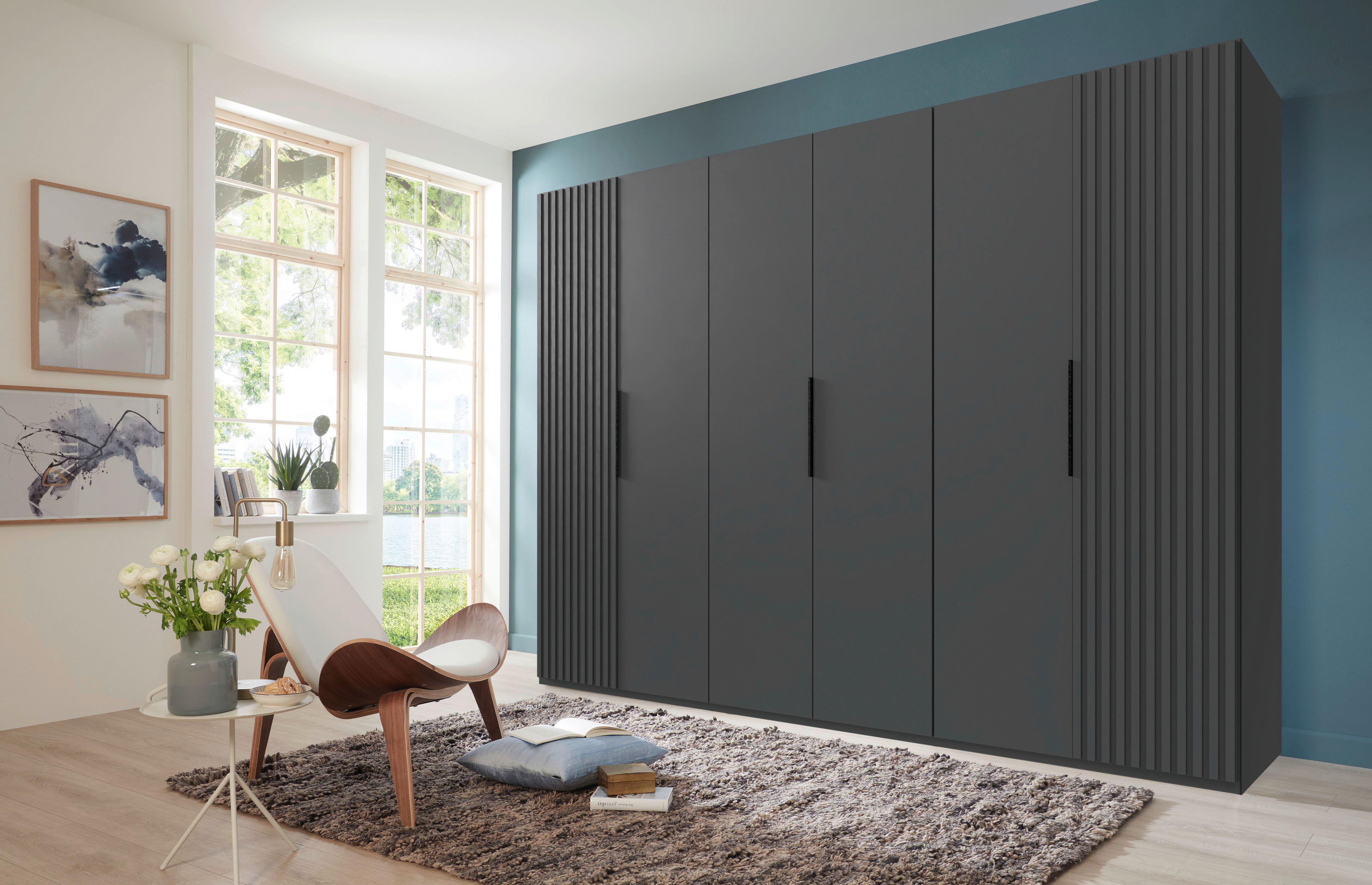 Drehtürenschrank Andorra Graphitfarben B: 300 Cm - Graphitfarben, MODERN, Holzwerkstoff (300/216/58cm) - MID.YOU