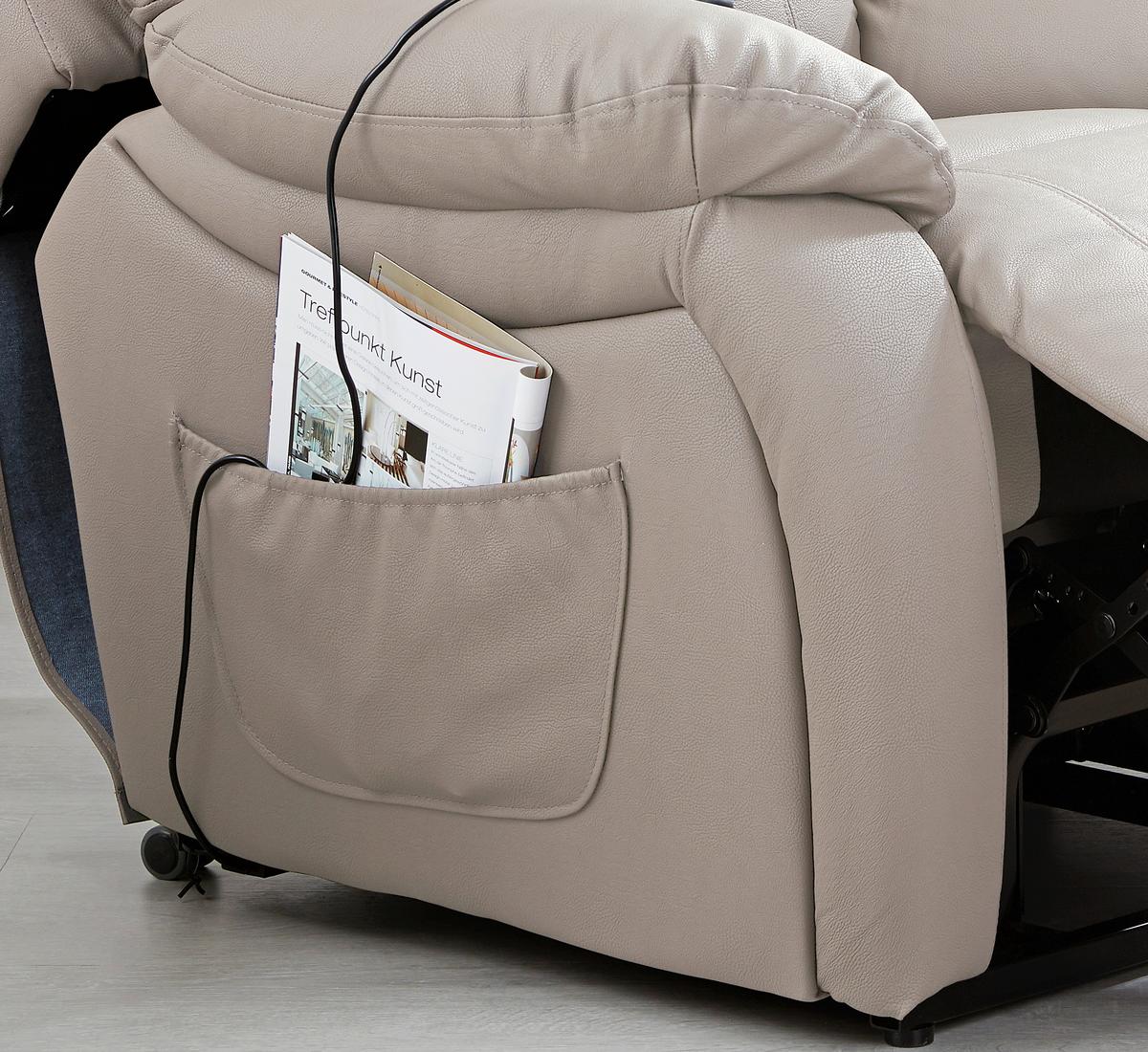 Relaxačné kreslo MARIO, sivá, kožený vzhľad - čierna/sivá, Konventionell, kov/textil (89/107-79/94-165cm) - James Wood