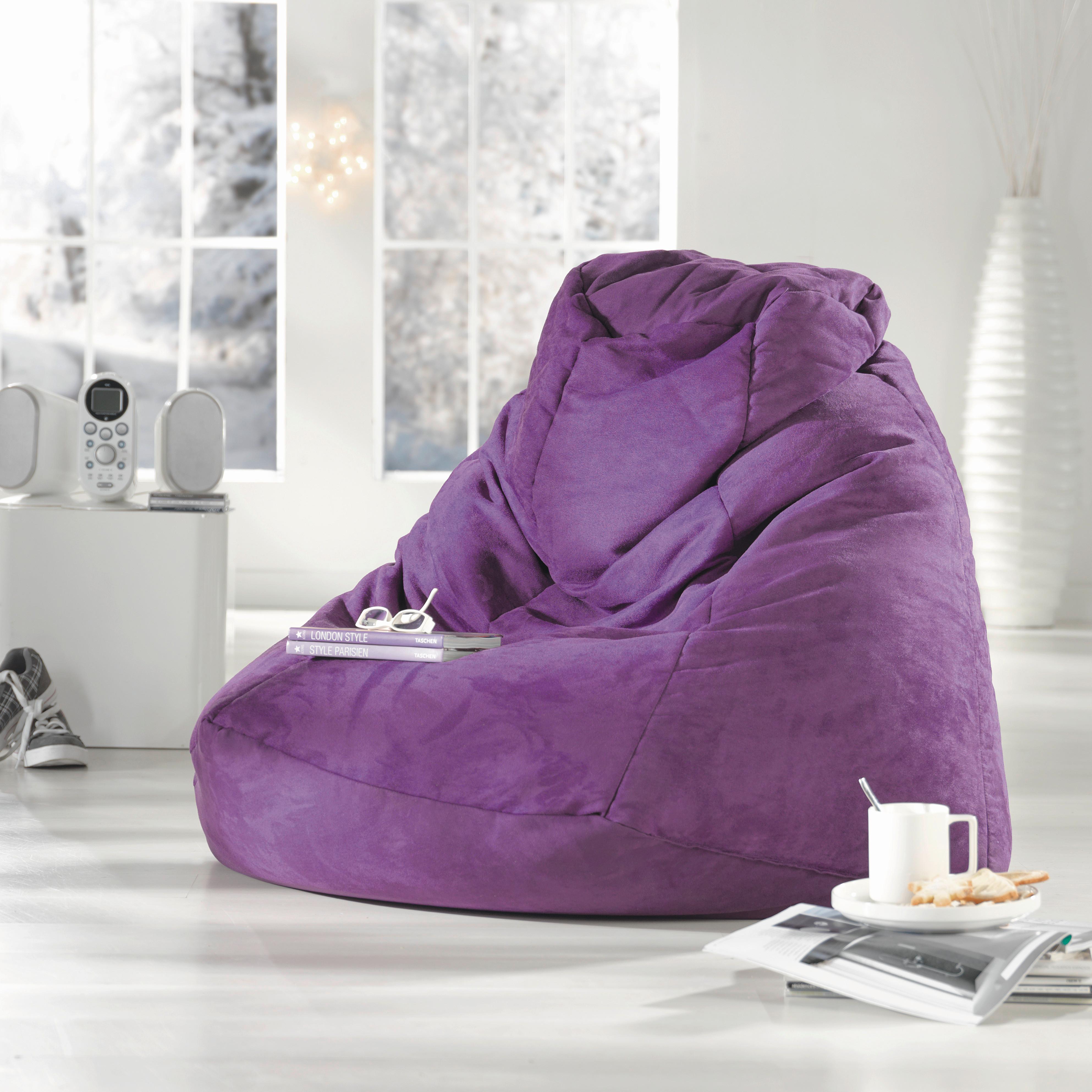 Ülőzsák Verona - lila, textil (90/105/90cm)