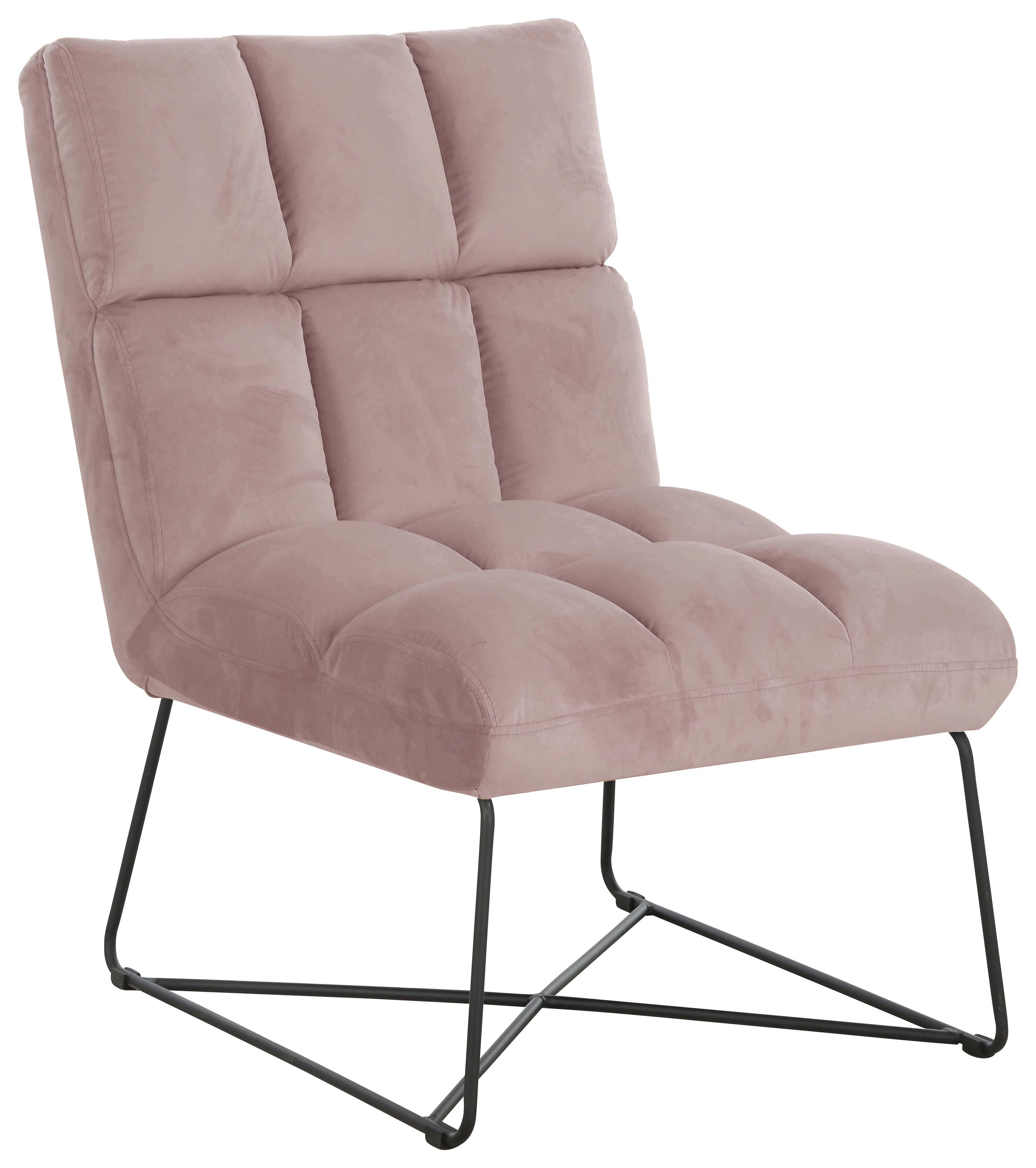 Sessel Enzo - Pink/Schwarz, MODERN, Holz/Textil (62/86/87cm)