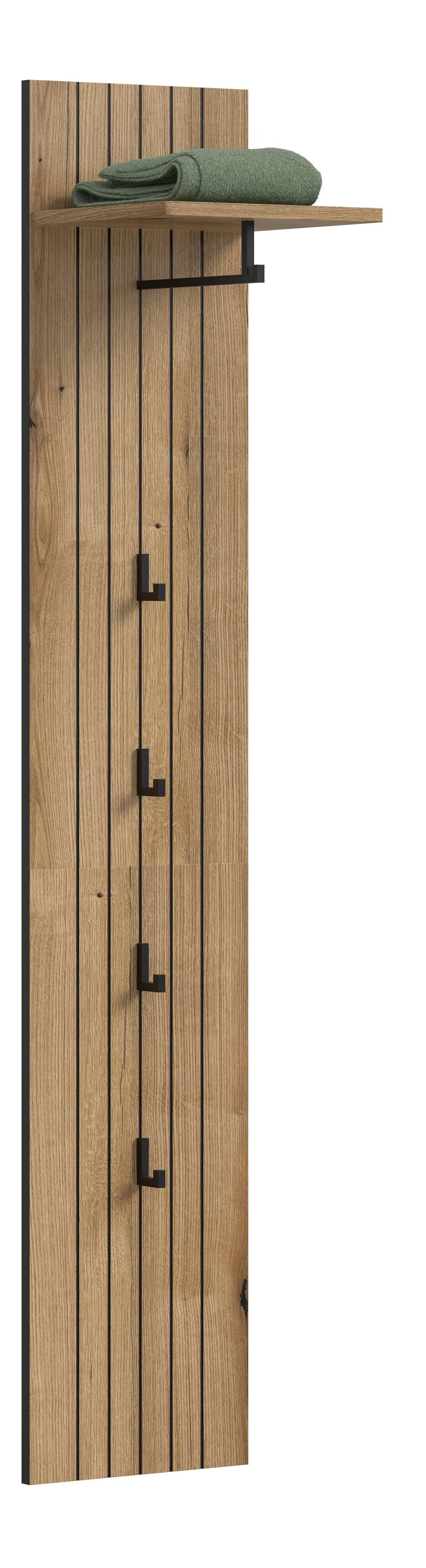 Garderobenpaneel Station Eiche Dekor B: 31cm - Eichefarben, Design, Holzwerkstoff (31/160/27cm) - MID.YOU