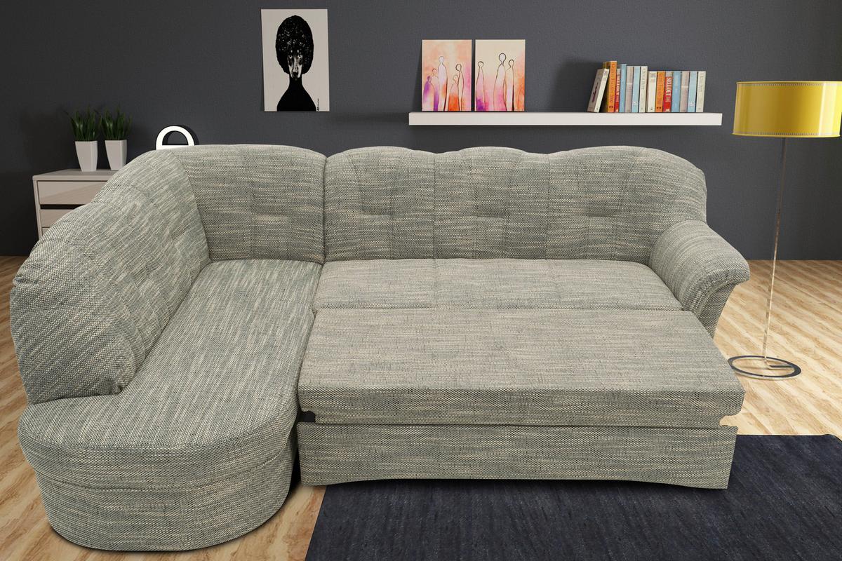 Ecksofa Mit Schlaffunktion Papenburg Grau/weiß - Schwarz/Weiß, KONVENTIONELL, Textil (180/243cm) - MID.YOU