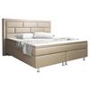 Boxspringbett Mit Topper Lederlook 180x200 Nizza - Silberfarben/Cappuccino, KONVENTIONELL, Leder/Textil (180/200cm) - MID.YOU