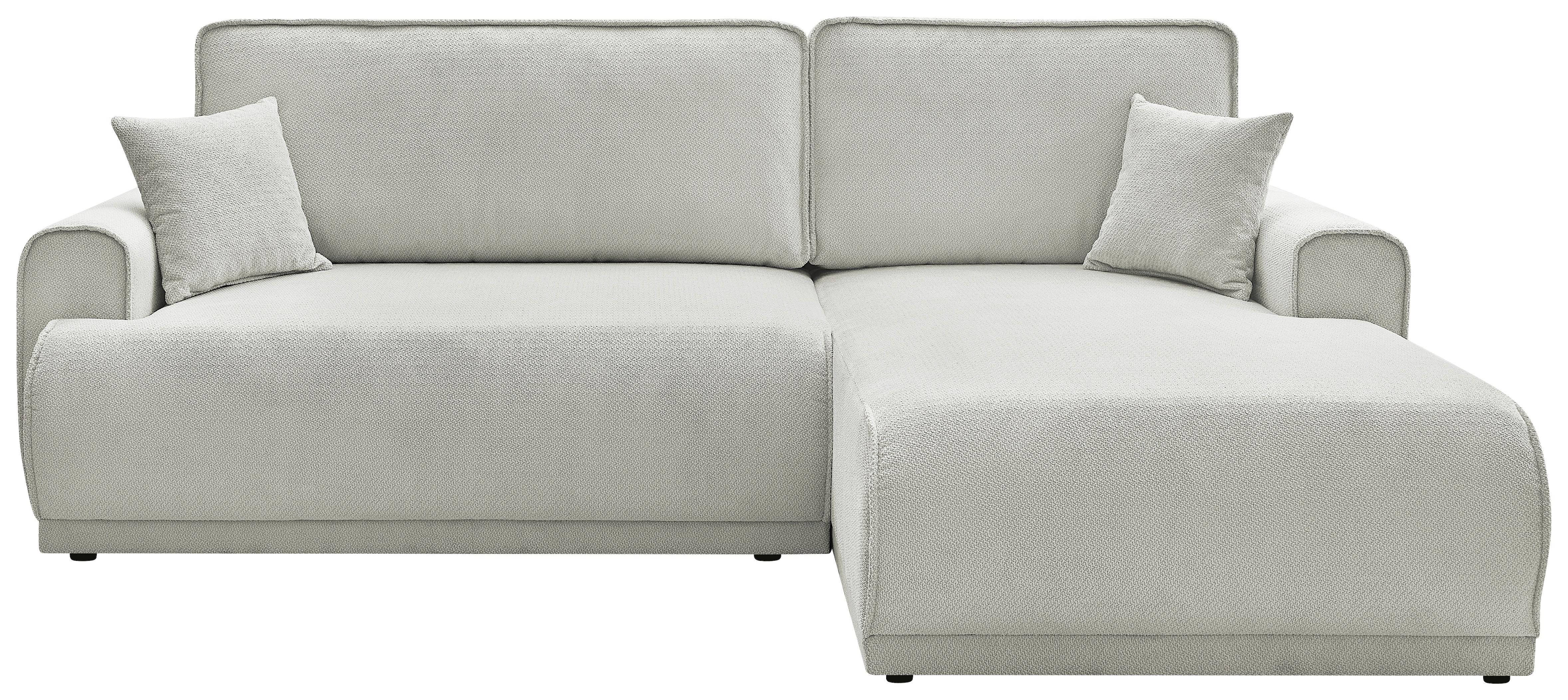 Ecksofa Albia Greige, Lf: 202x128cm - Greige/Schwarz, Trend, Holz (248/170cm)