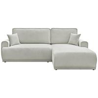 Ecksofa Albia Greige, Lf: 202x128cm - Greige/Schwarz, Trend, Holz (248/170cm)