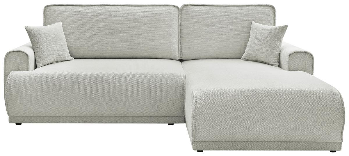 Ecksofa Albia Greige, Lf: 202x128cm - Greige/Schwarz, Trend, Holz (248/170cm)