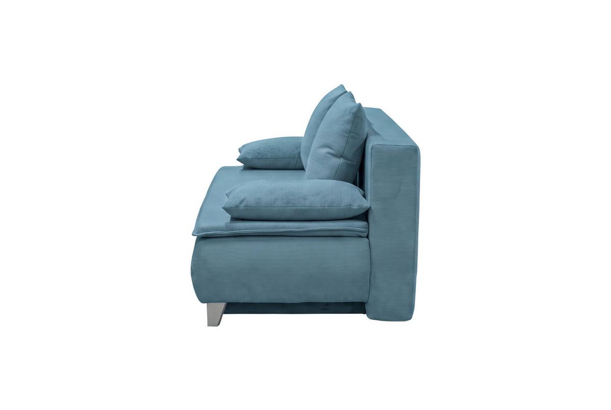 Boxspringová pohovka MONA LUX, azurově modrý manšestr - azurová modrá, Moderní, textil (208/100/106cm) - Mömax