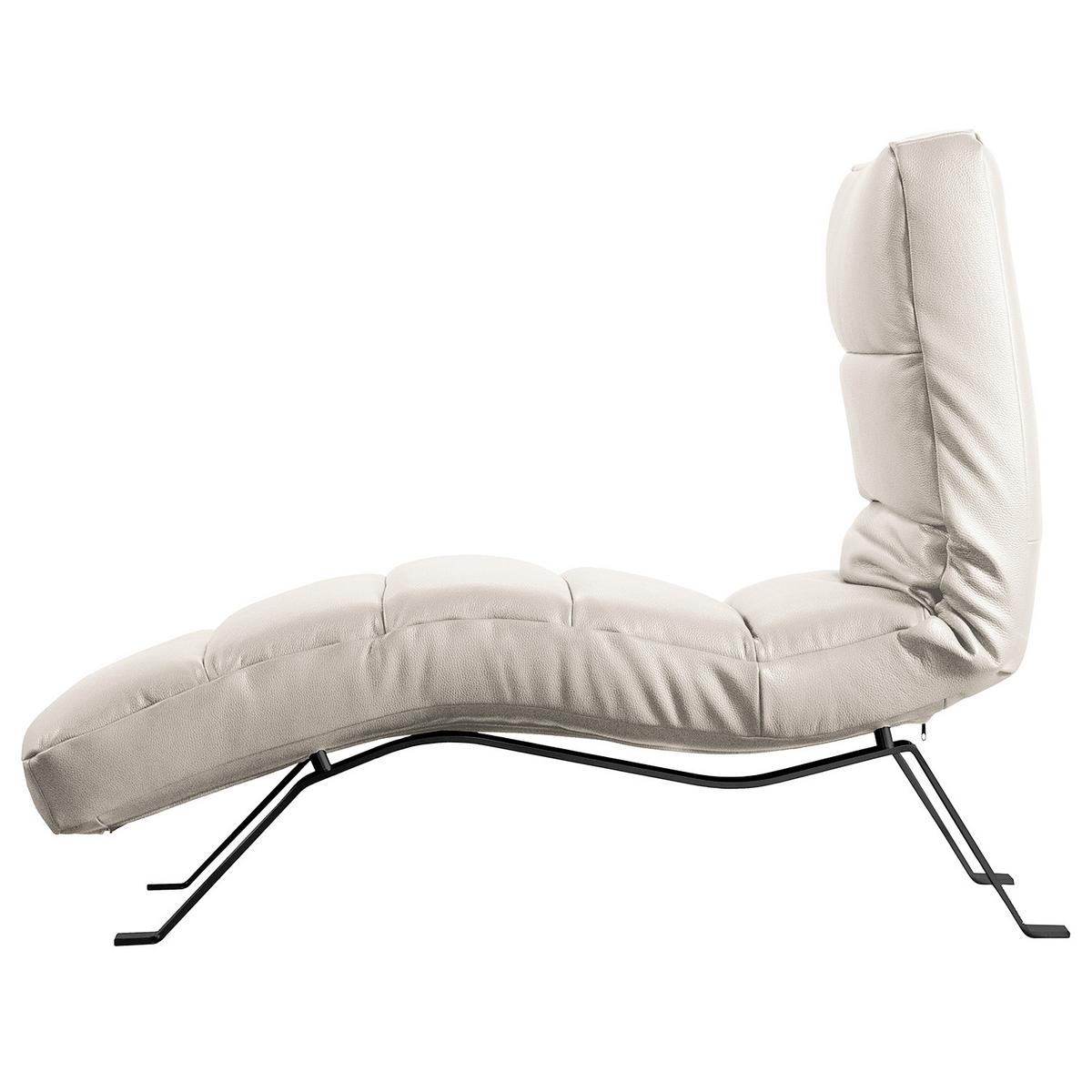 Relaxliege Swing Black Grau B: 65 Cm - Schwarz/Grau, Design, Leder (65/65-95/171cm) - Livetastic