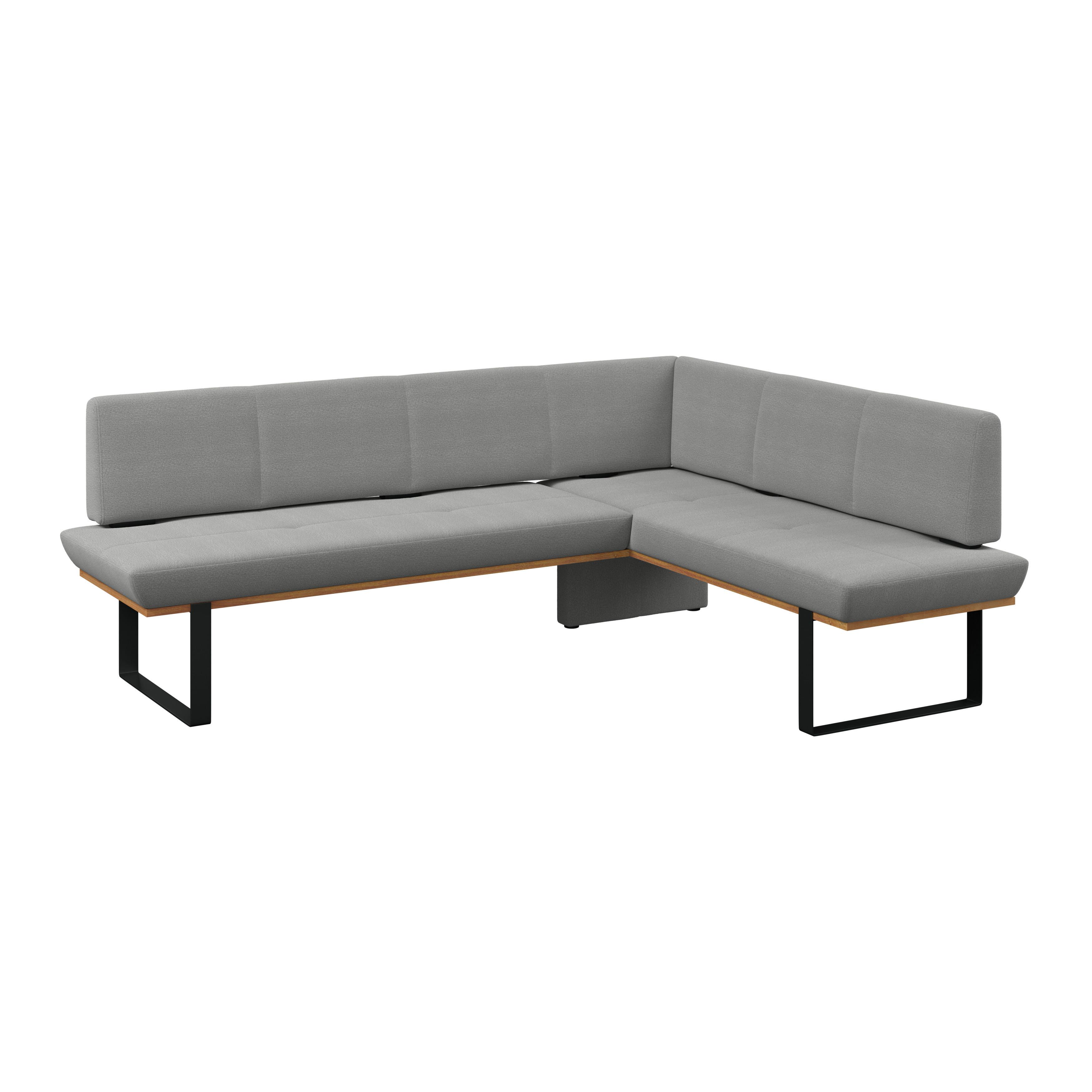 Eckbank Tristan Webstoff grau, S:245x175cm - Schwarz/Grau, MODERN, Holz/Textil (245/175cm) - James Wood