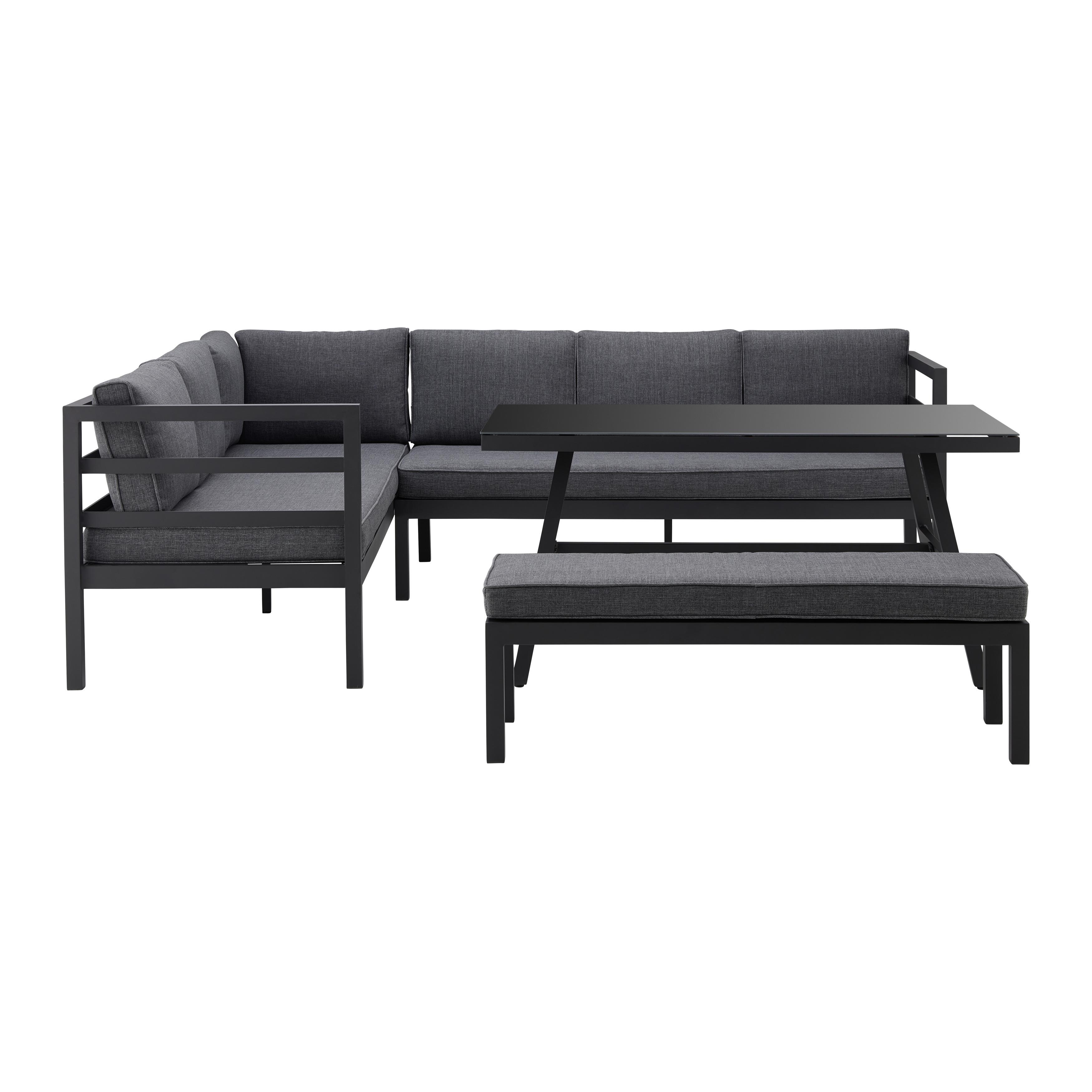 Zahradní Sedací Souprava Mariella Tmavě Šedá - tmavě šedá, Moderní, kov/textil - Bessagi Garden