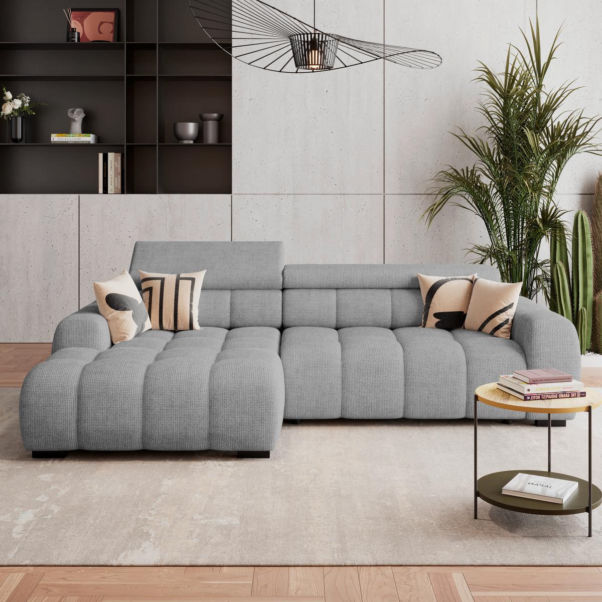 Ecksofa Fargo S Grau, B: 168cm - Schwarz/Grau, Trend, Textil (168/285cm)