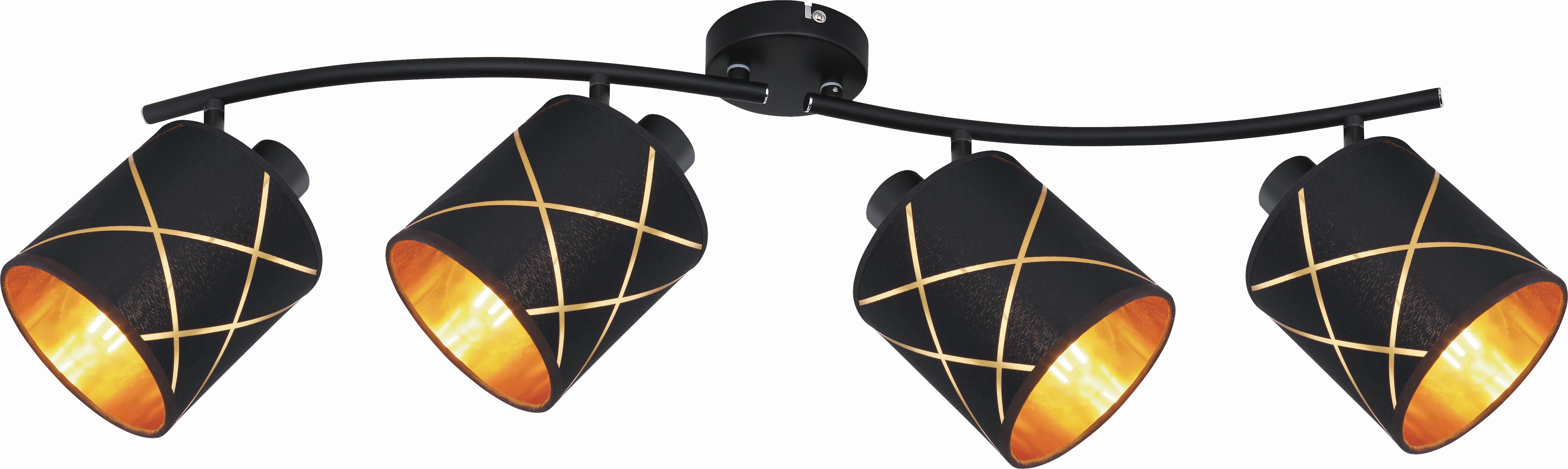 Strahler Josue 4-Flammig L: 79,5 cm - Goldfarben/Schwarz, ROMANTIK / LANDHAUS, Kunststoff/Metall (79,5/18,2cm) - James Wood