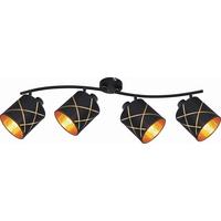 Strahler Josue 4-flammig L: 79,5 Cm - Goldfarben/Schwarz, ROMANTIK / LANDHAUS, Kunststoff/Metall (79,5/18,2cm) - James Wood