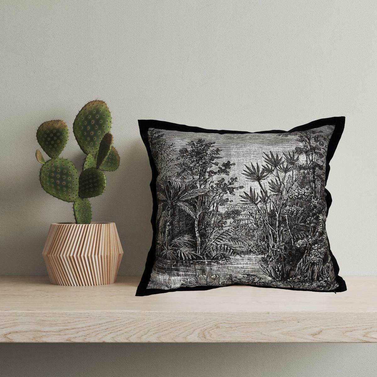 Díszpárna Odette Kb. 45/45cm - fekete/fehér, Romantik / Landhaus, textil (45/45cm) - James Wood