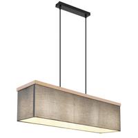 Hängeleuchte 15578h - Anthrazit/Schwarz, KONVENTIONELL, Holzwerkstoff/Textil (80/20/120cm) - Globo