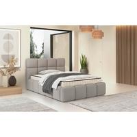 Polsterbett Cloudy m. Matratze Champagner, LF: 140x200 cm - Champagner/Grau, Trend, Holz/Holzwerkstoff (140/200cm) - Luca Bessoni