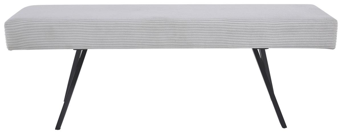 Sitzbank Chios Ohne Lehne Cord Beige, B: 140 Cm - Beige/Schwarz, KONVENTIONELL, Textil/Metall (140/49/47cm) - MID.YOU
