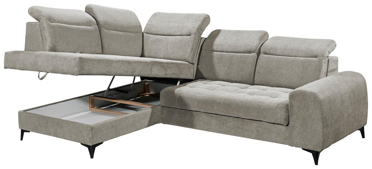 Ecksofa Rockdale Taupe S: 200x282 Cm - Taupe/Schwarz, KONVENTIONELL, Textil (200/282cm) - MID.YOU