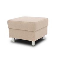 Polsterhocker Jamie Beige Webstoff H: 40 cm - Chromfarben/Beige, KONVENTIONELL, Textil (54/40/54cm) - MID.YOU
