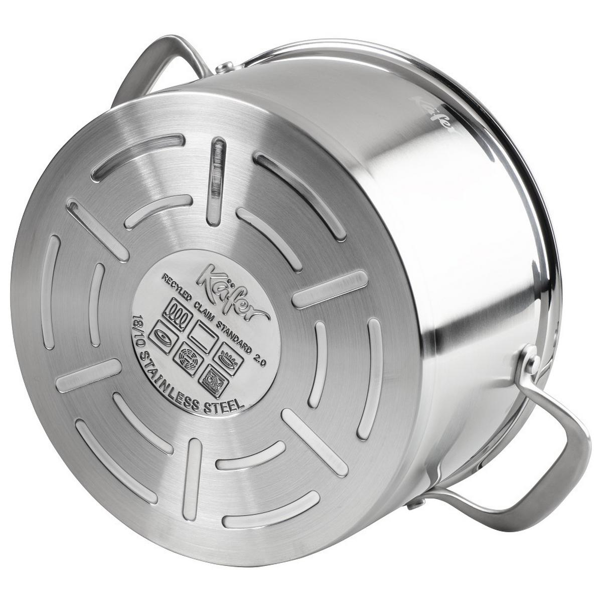 KOCHTOPF 4485-KA - Edelstahlfarben, Basics, Glas/Metall (24cm) - Käfer