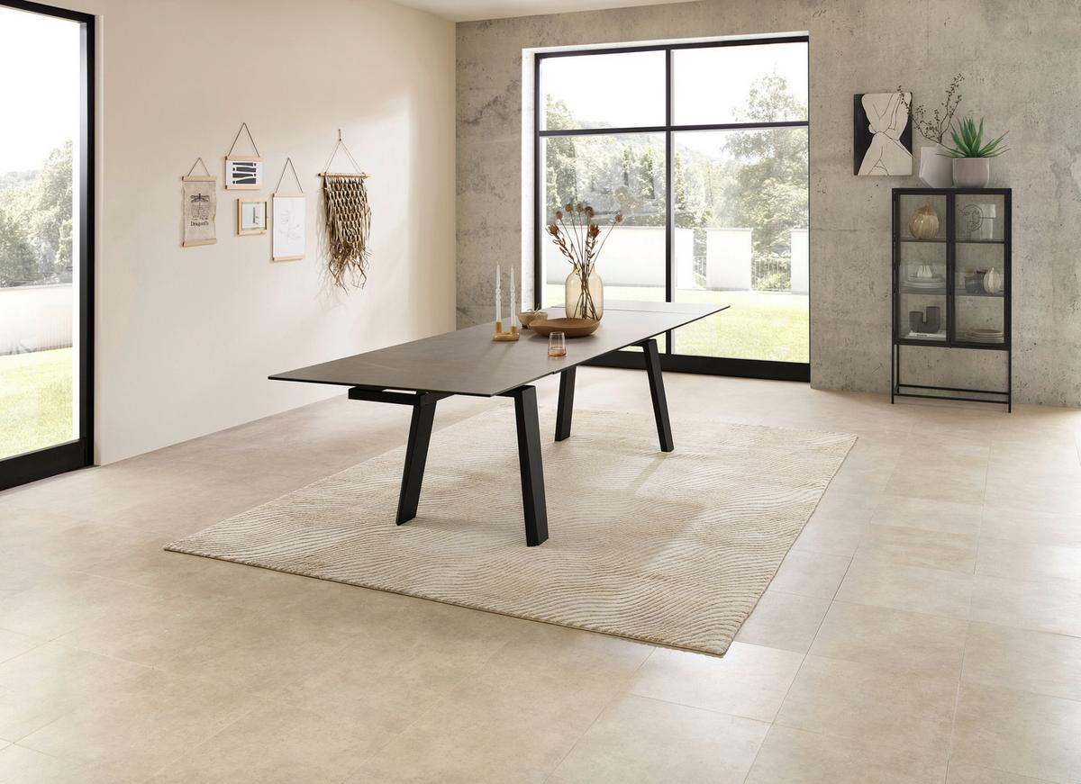 Esstisch Janis Grau/Schwarz - Schwarz/Grau, MODERN, Glas/Keramik (200-300/100/76cm) - Livetastic