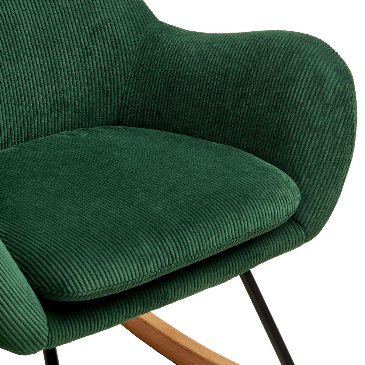 Schaukelsessel Rocking Scandi - Schwarz/Naturfarben, MODERN, Textil/Metall (75/102/80cm) - MID.YOU